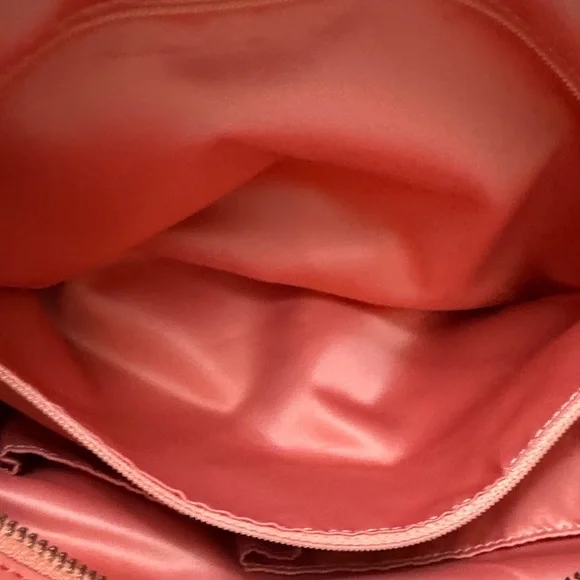 Coach Floral Straw Tote Bag with Tan and Coral Accents EUC - Picture 12 of 13